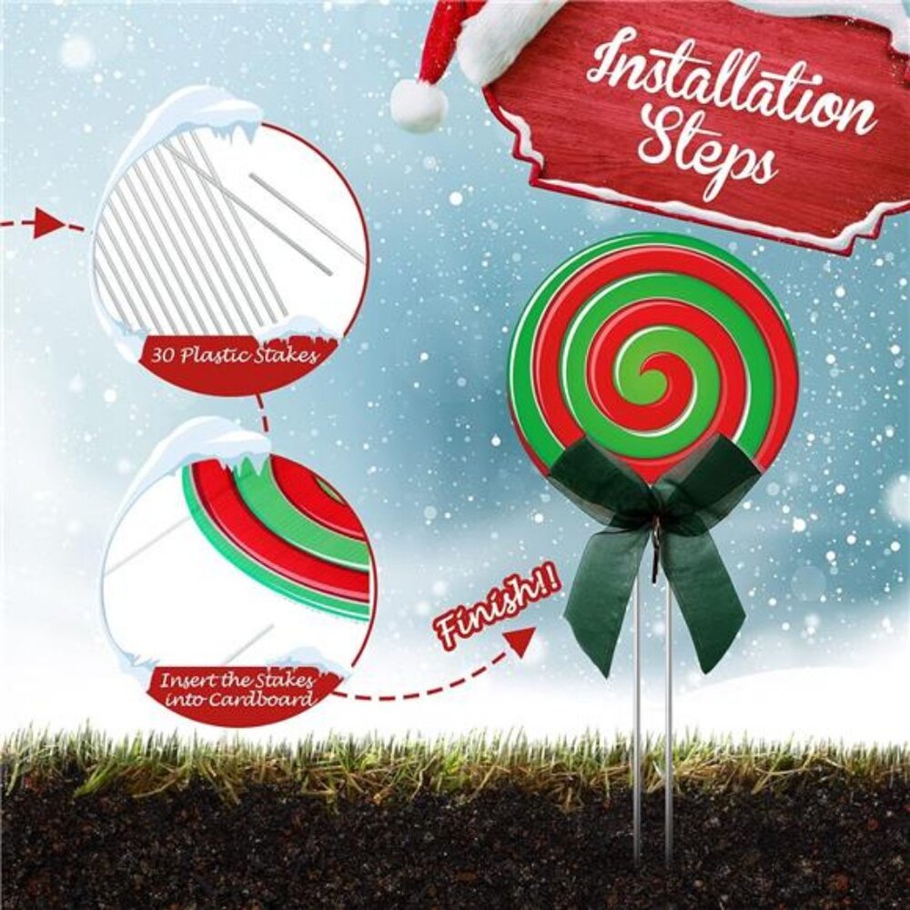 15 Pcs Christmas Outdoor Yard Signs Candy Decorations Outdoor Christmas Decor - Picture 3 of 8